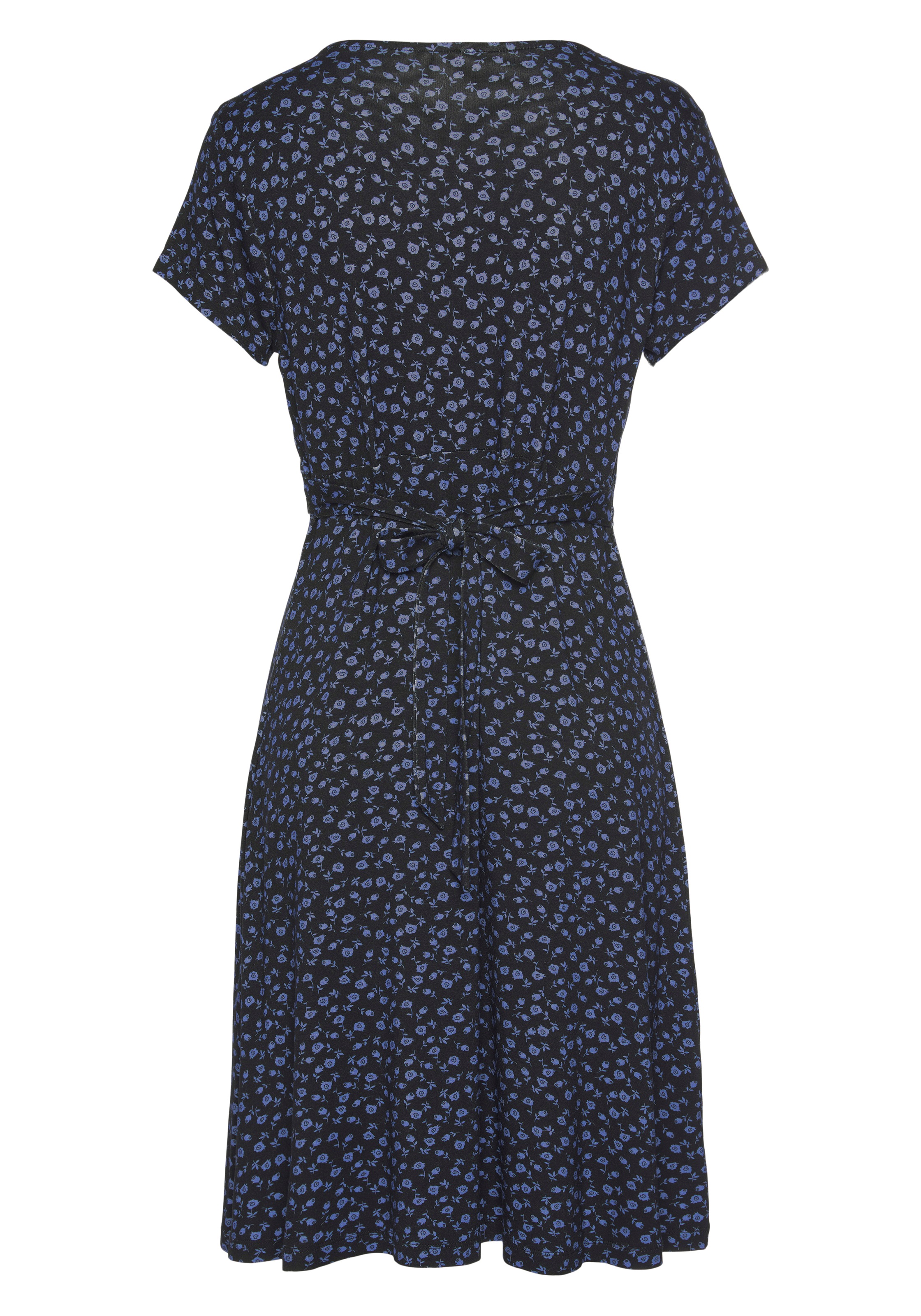 Vivance Jerseykleid "mit Blümchenprint und V-Ausschnitt" figurschmeichelndes Sommerkleid, Strandkleid, Viskosekleid, Shirtkleid