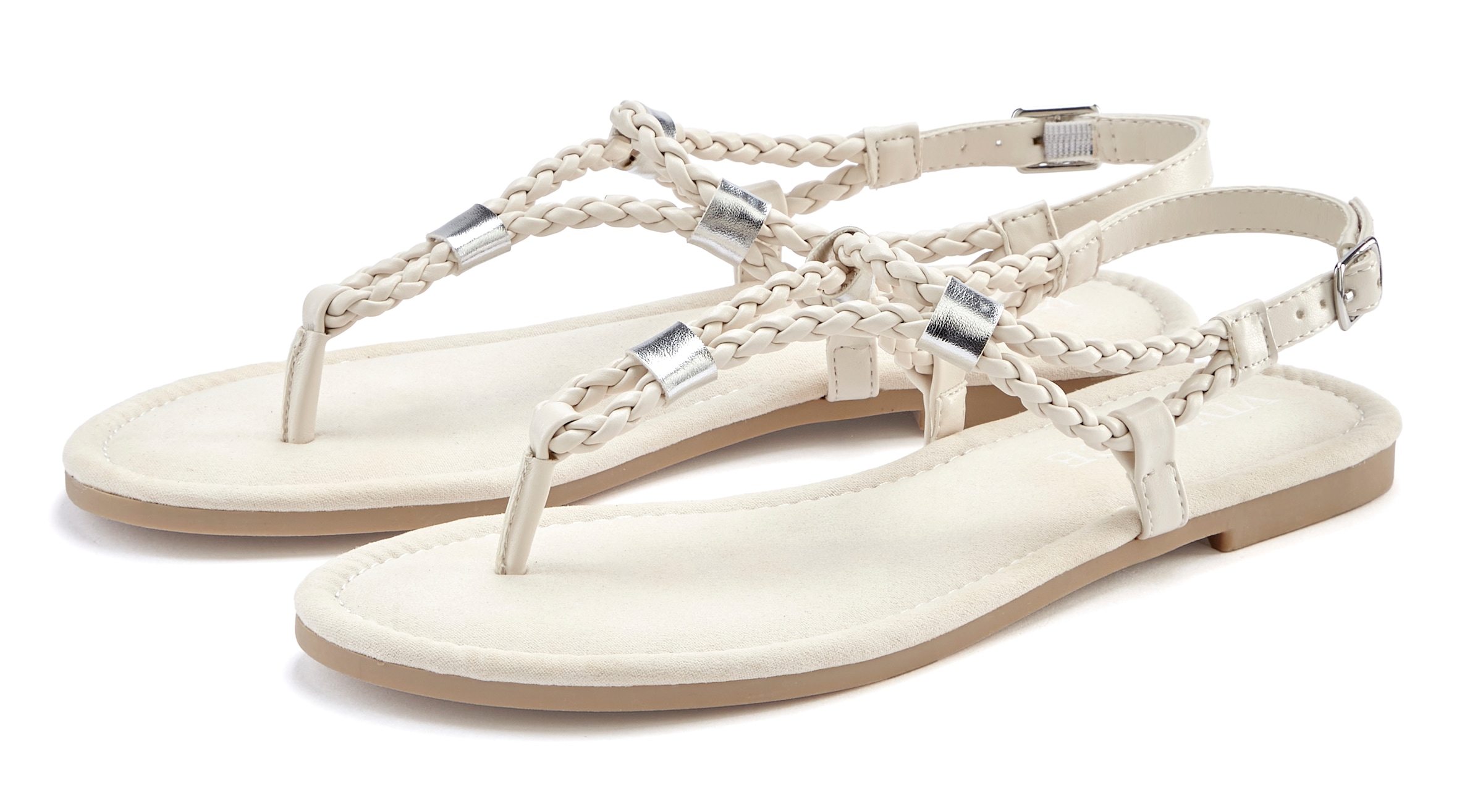 Vivance Sandale »Sommerschuh« Zehentrenner, Sommerschuh, Sandalette mit raffinierten Riemchen