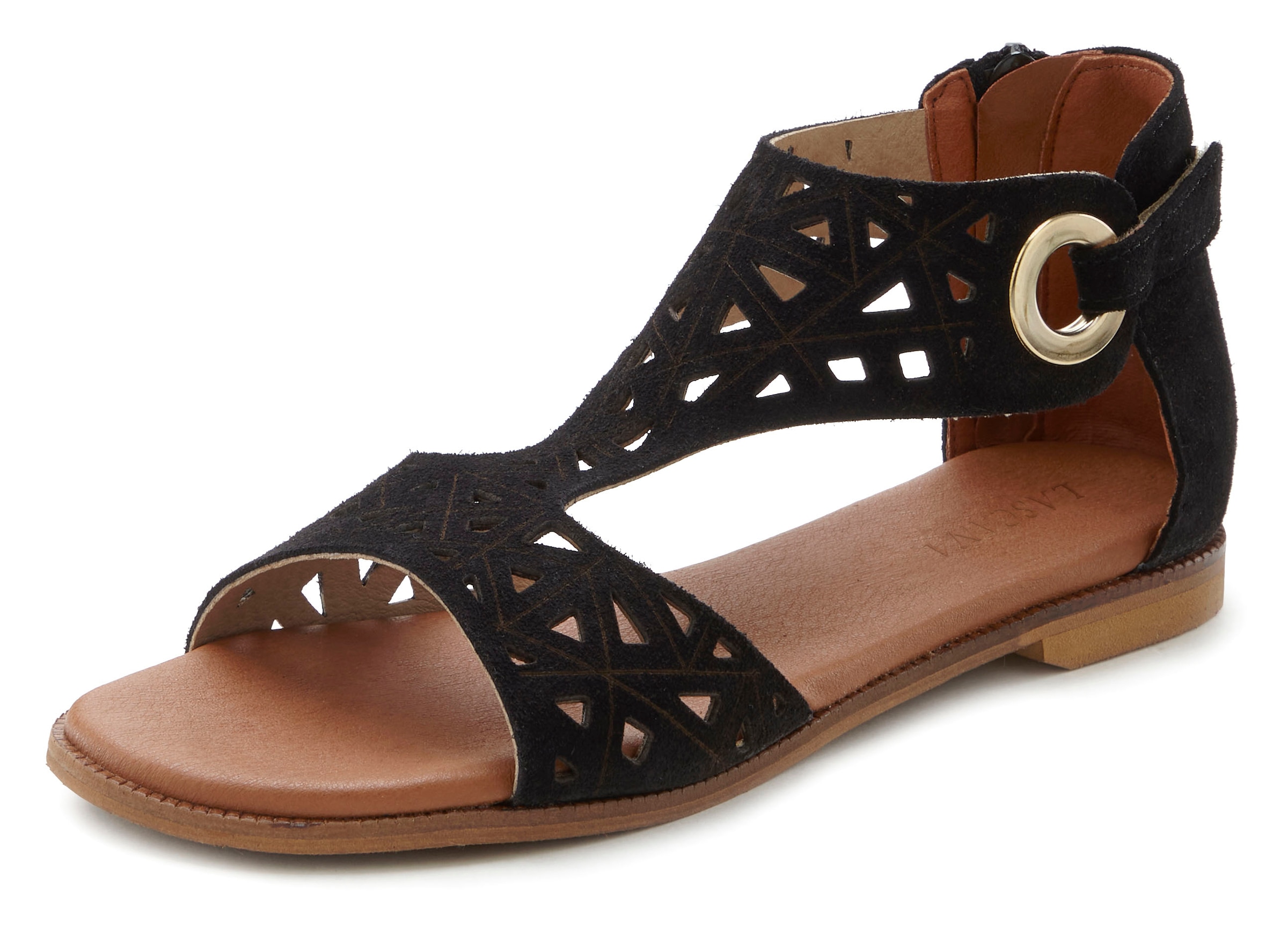 LASCANA Sandale »Sommerschuh«, Sandalette, Sommerschuh aus hochwertigem Leder mit Cut-Outs