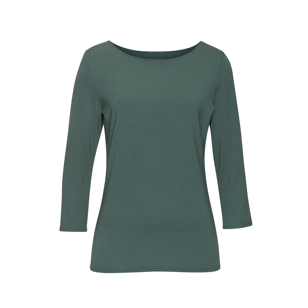 LASCANA 3/4-Arm-Shirt, (2er-Pack), aus elastischer Baumwoll-Modal-Qualität