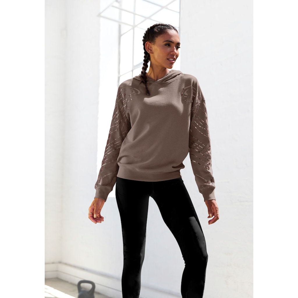 LASCANA ACTIVE Hoodie, mit glänzendem Foliendruck