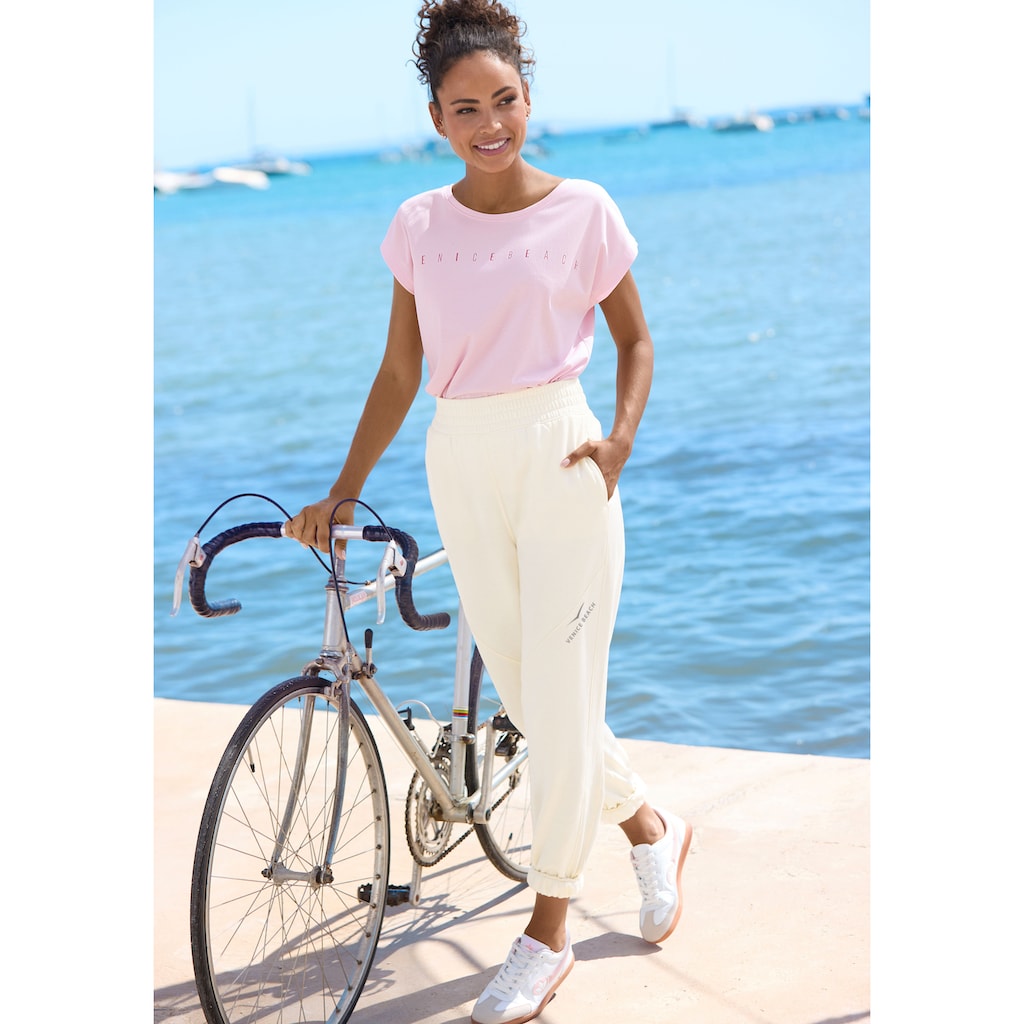 Venice Beach Kurzarmshirt, mit Frontdruck, T-Shirt aus Baumwollmischung, Basic, casual