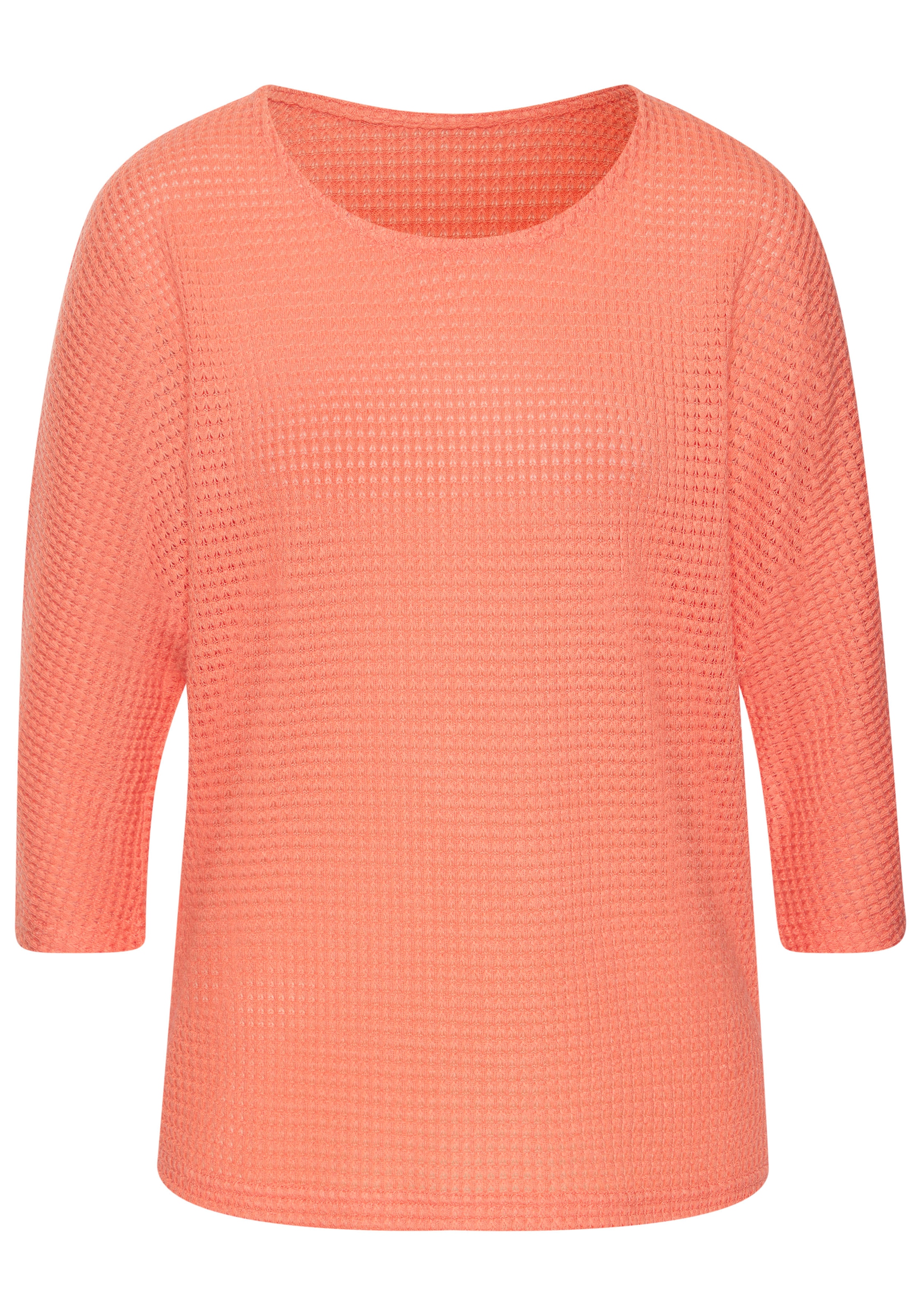 Vivance Langarmshirt »mit modischer Waffelstruktur«, aus bügelfreier Strickqualität