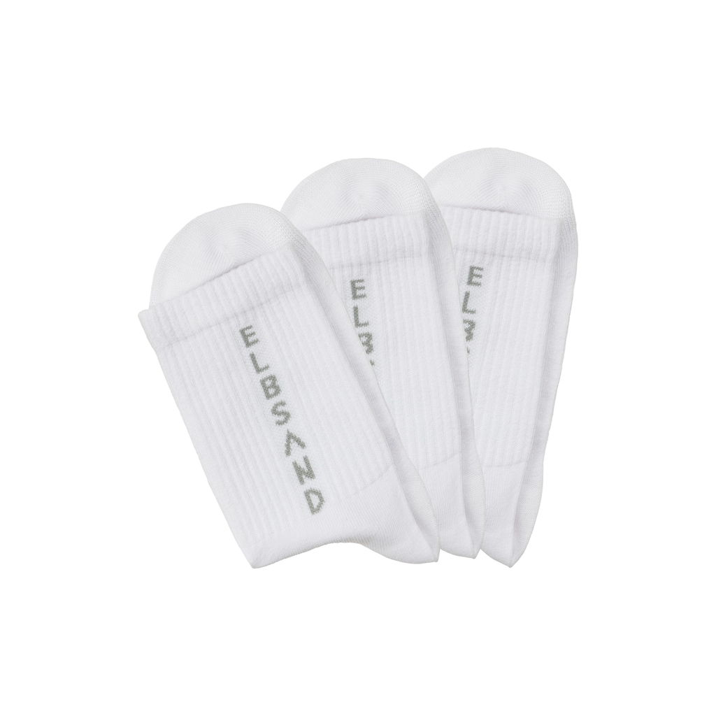 Elbsand Socken, (Packung, 3 Paar), mit eingestricktem Schriftzug