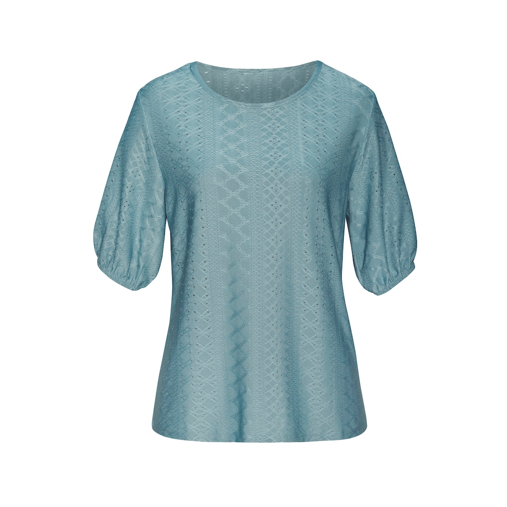 Vivance Kurzarmshirt »mit Lochstickerei«, (2er-Pack), aus pflegeleichter Qualität
