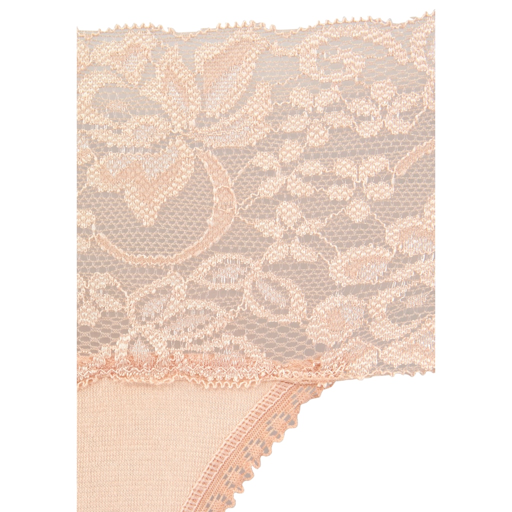 Vivance Brasilslip, (3er-Pack), aus elastischer Baumwolle mit floraler Spitze