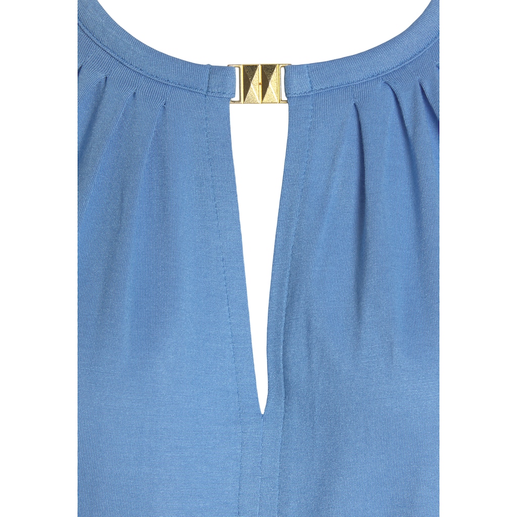 LASCANA Tanktop, mit Zieraccessoire, lässiges Blusentop, elegant