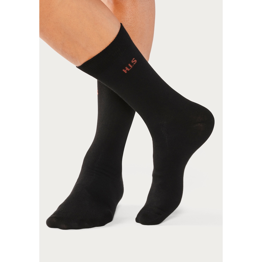 H.I.S Socken, (Packung, 10 Paar), mit farbigem Innenbund