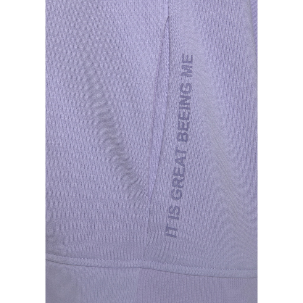 Buffalo Kapuzensweatjacke, mit Statement Druck, Loungeanzug