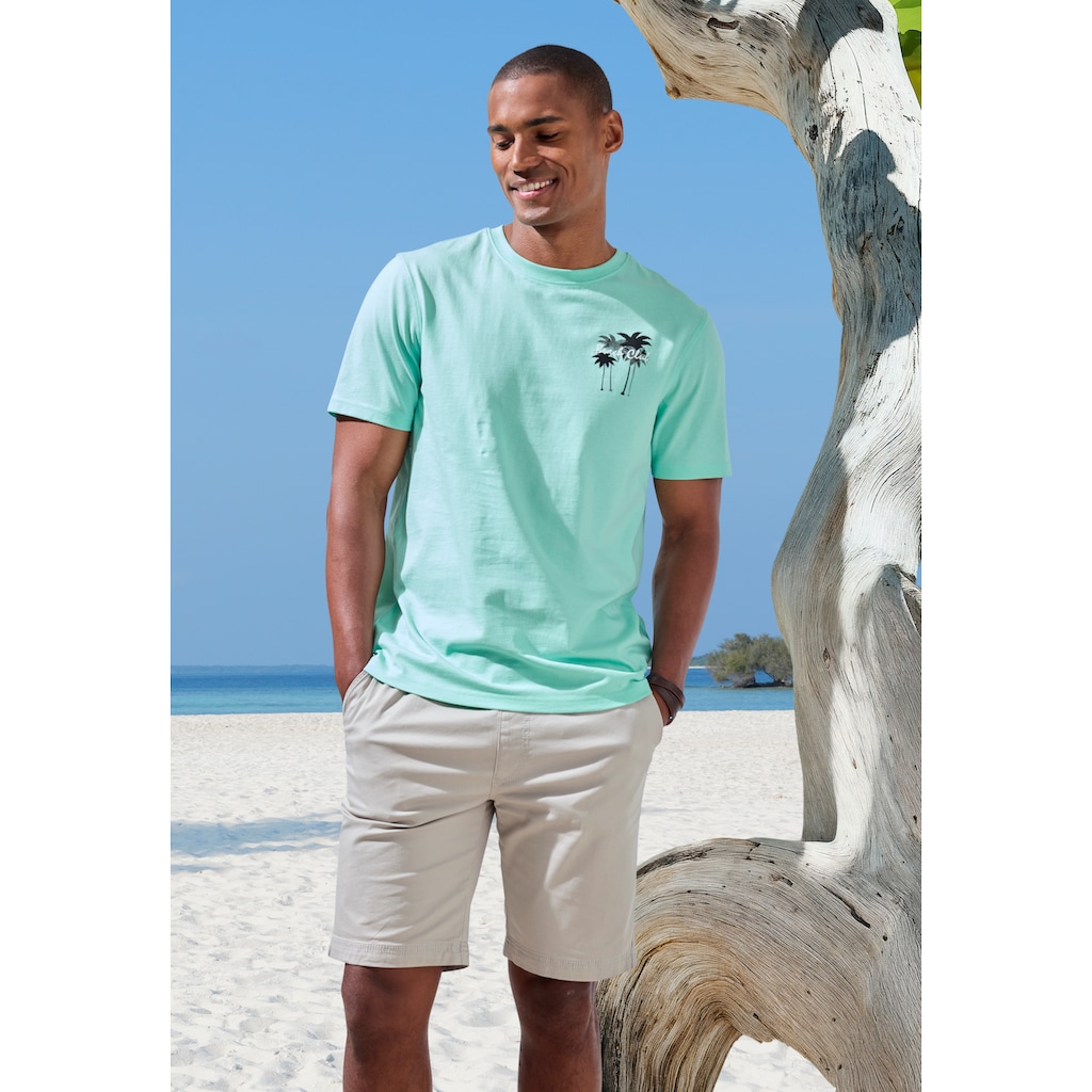Beachtime T-Shirt »mit grossem Rückenprint«, Regular-Fit, mit Print vorn und hinten