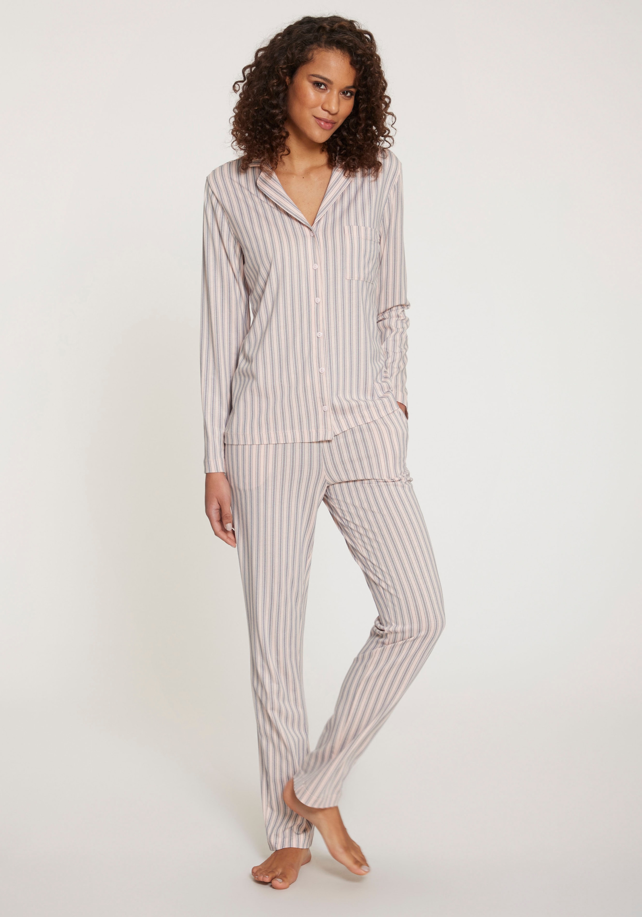 s.Oliver Pyjama Set, 2 tlg. im klassischen Stil