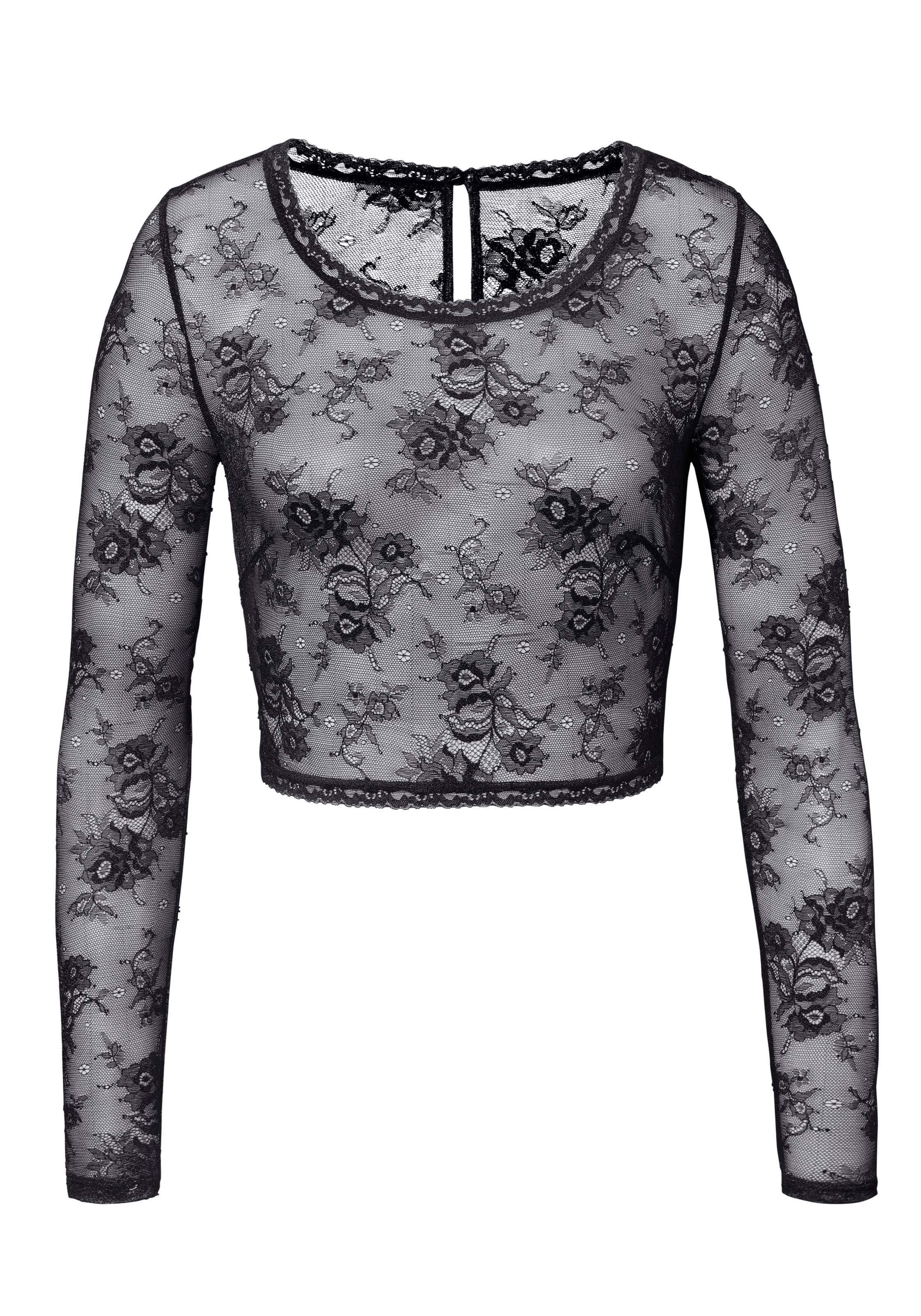 LASCANA Spitzentop mit langen Ärmeln – feminin, elegant und ideal zu kombinieren