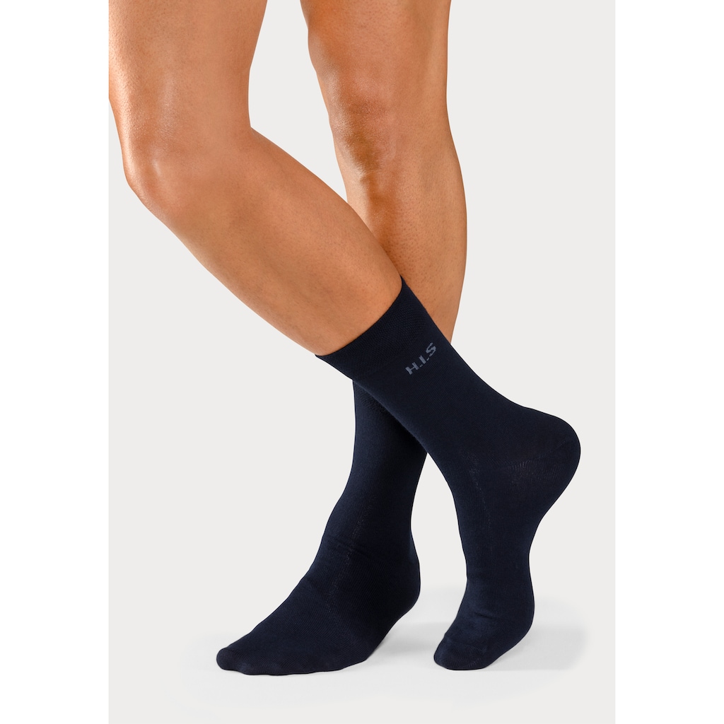 H.I.S Socken, (Packung, 4 Paar), mit druckfreiem Bündchen