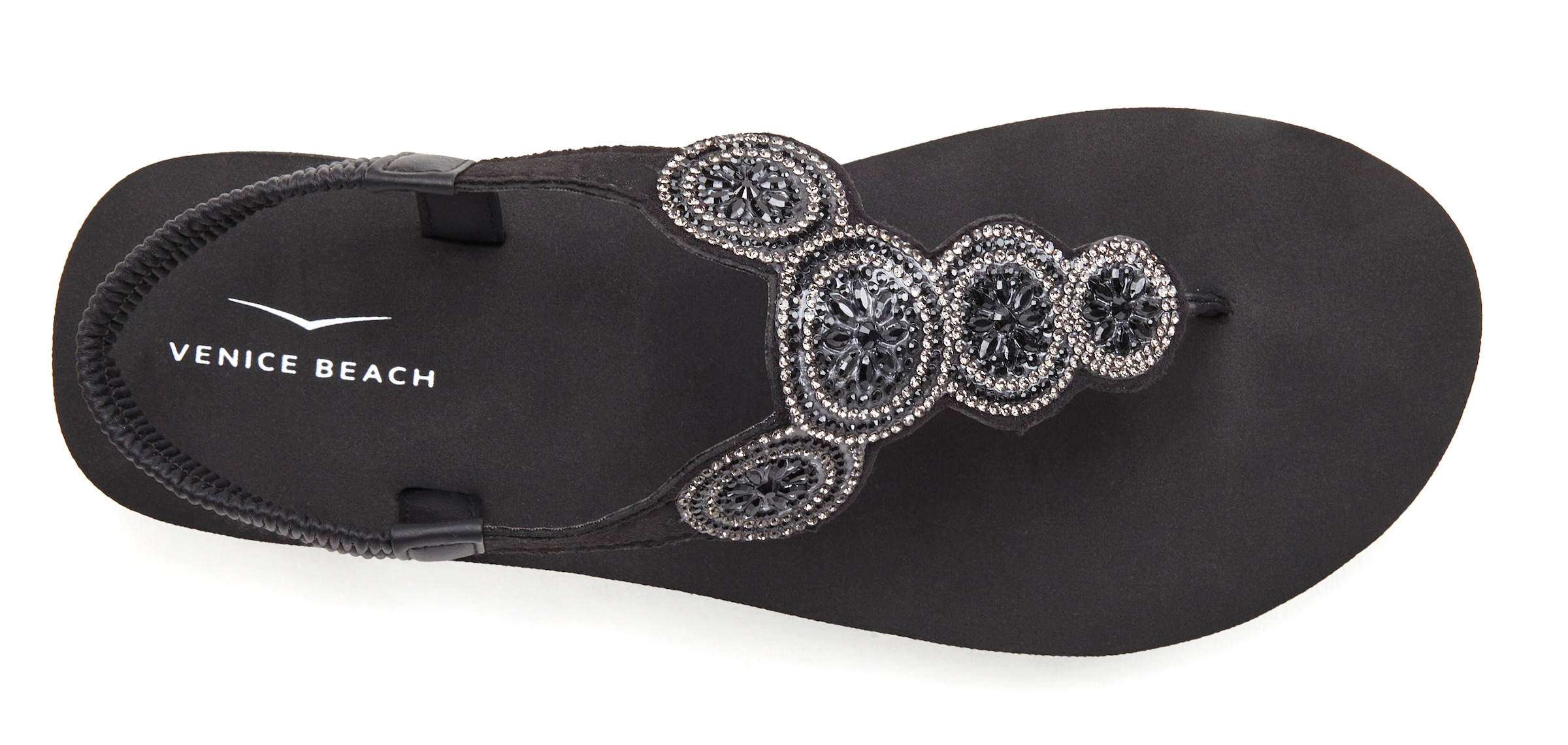 Venice Beach Zehensteg-Sandale, ultraleicht mit Glitzerdetails VEGAN