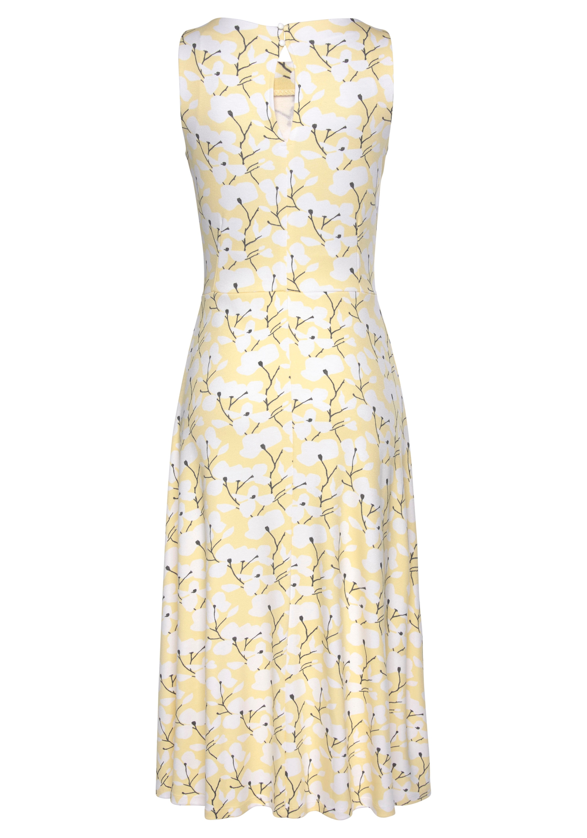 Beachtime by Lascana Robe midi »mit ausgestelltem Rockteil mit Blumendruck, Jerseykleid« Sans poches robe d'été élégante, robe imprimée, robe trapèze, casual-chic