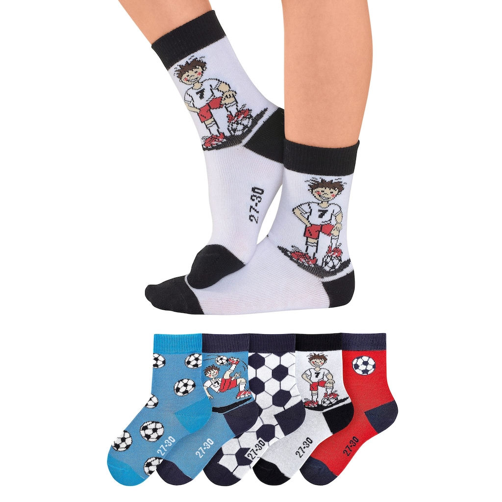 H.I.S Socken, (Packung, 5 Paar), mit Fussballmotiven