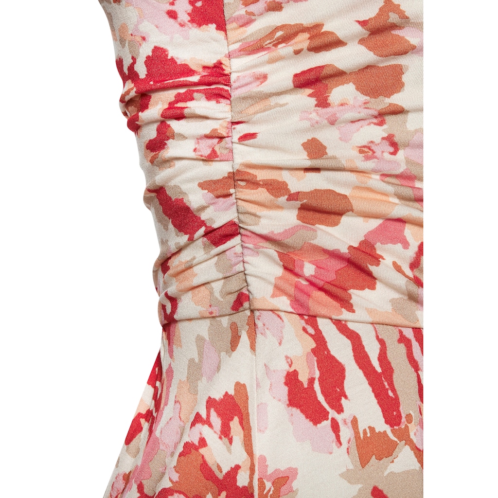 Buffalo Maxikleid, Alloverprint, Bandeaukleid, sommerlich, verspielt