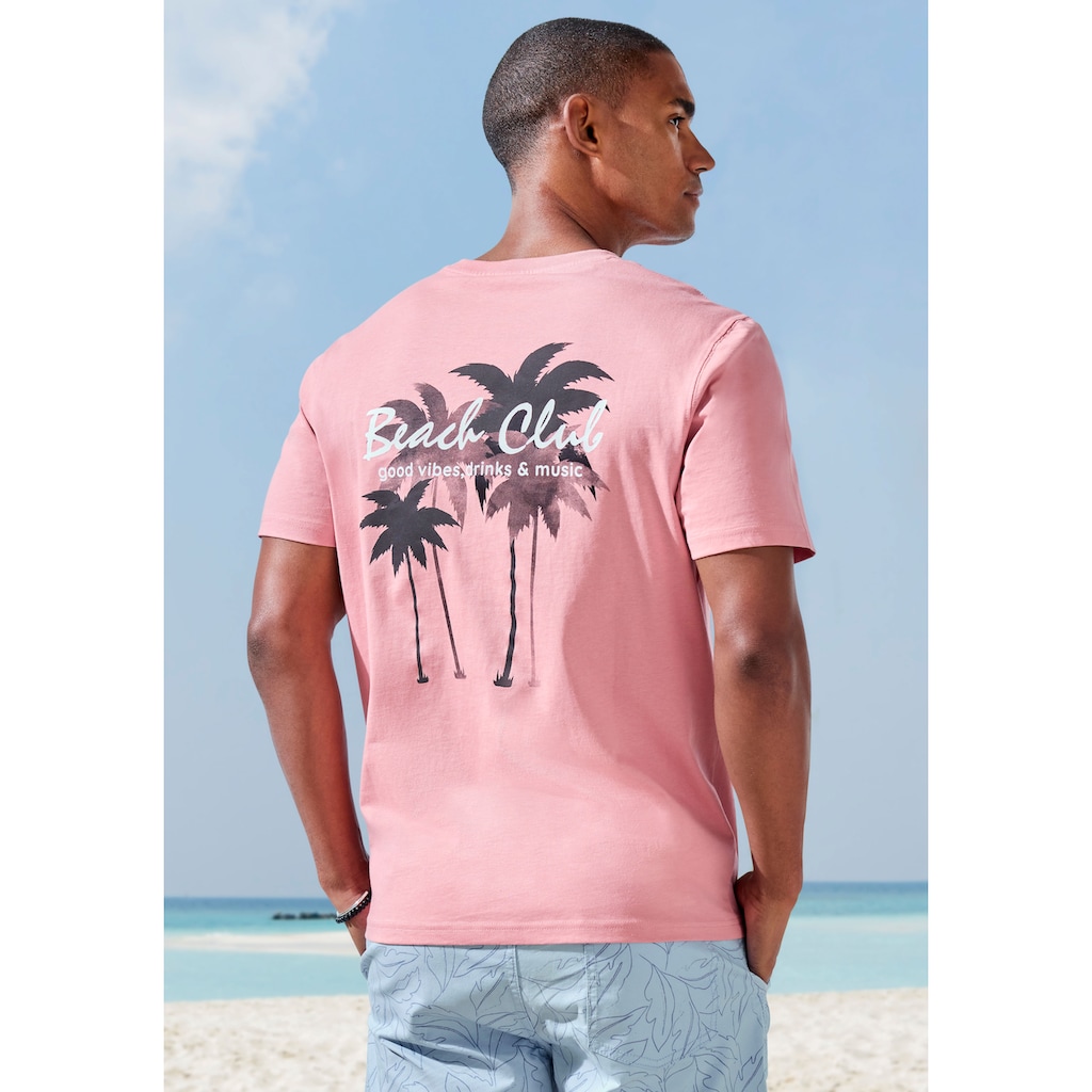 Beachtime T-Shirt »mit grossem Rückenprint«, Regular-Fit, mit Print vorn und hinten