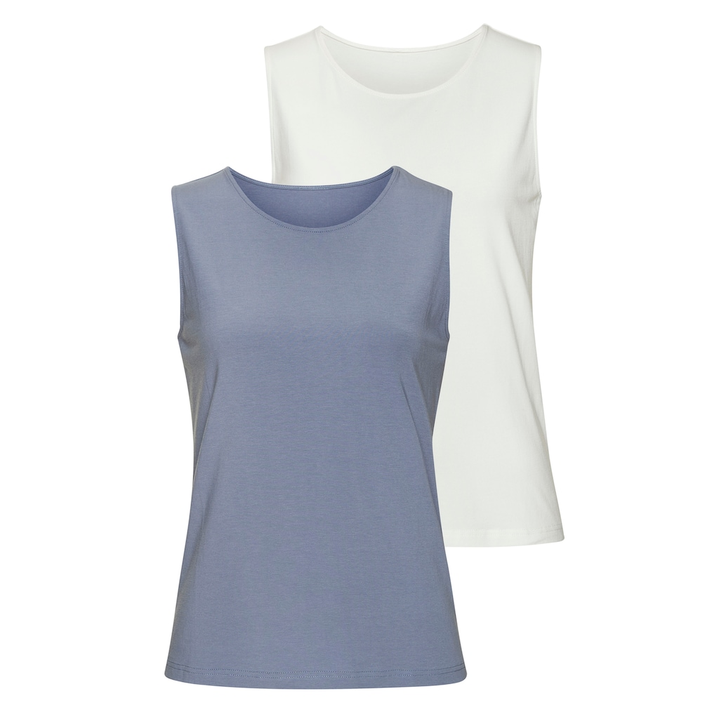 LASCANA Tanktop »aus elastischer Baumwoll-Modal-Qualität«, (2er-Pack)