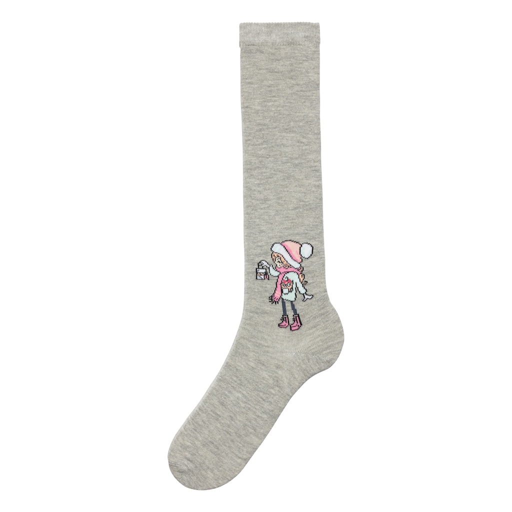 H.I.S Kniestrümpfe, (Packung, 5 Paar), mit eingestricktem Motiv