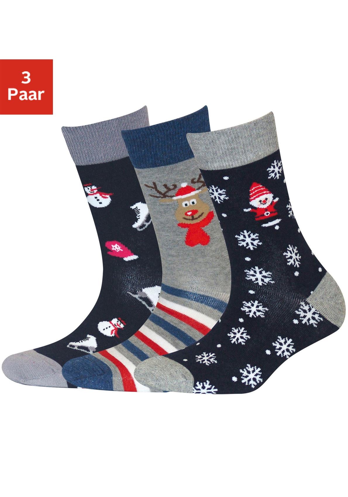 H.I.S Socken Packung, 3 Paar tlg. mit Weihnachts-Design