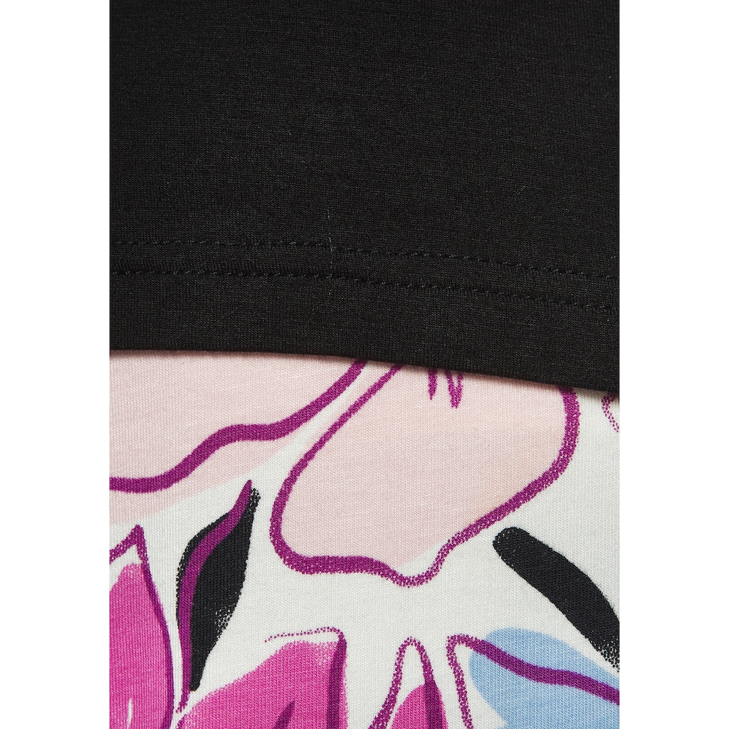 LASCANA Pyjama, (2 tlg.), mit schönem Blumendruck