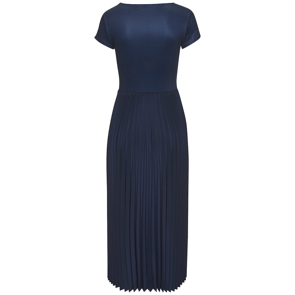 LASCANA Midikleid, mit Plisseerockteil, Basic, modisch