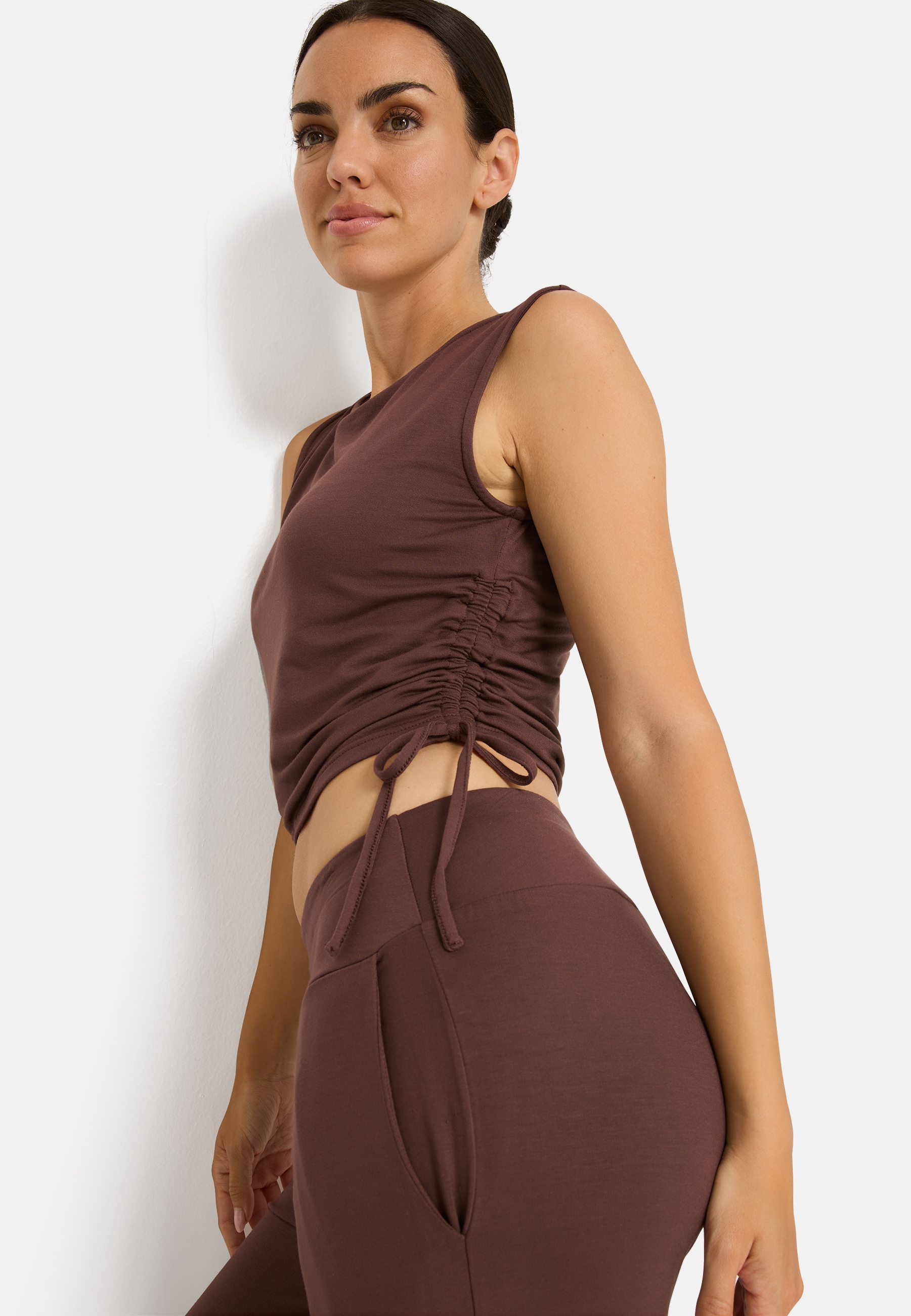 LSCN by LASCANA Rundhalsshirt seitlich zum binden