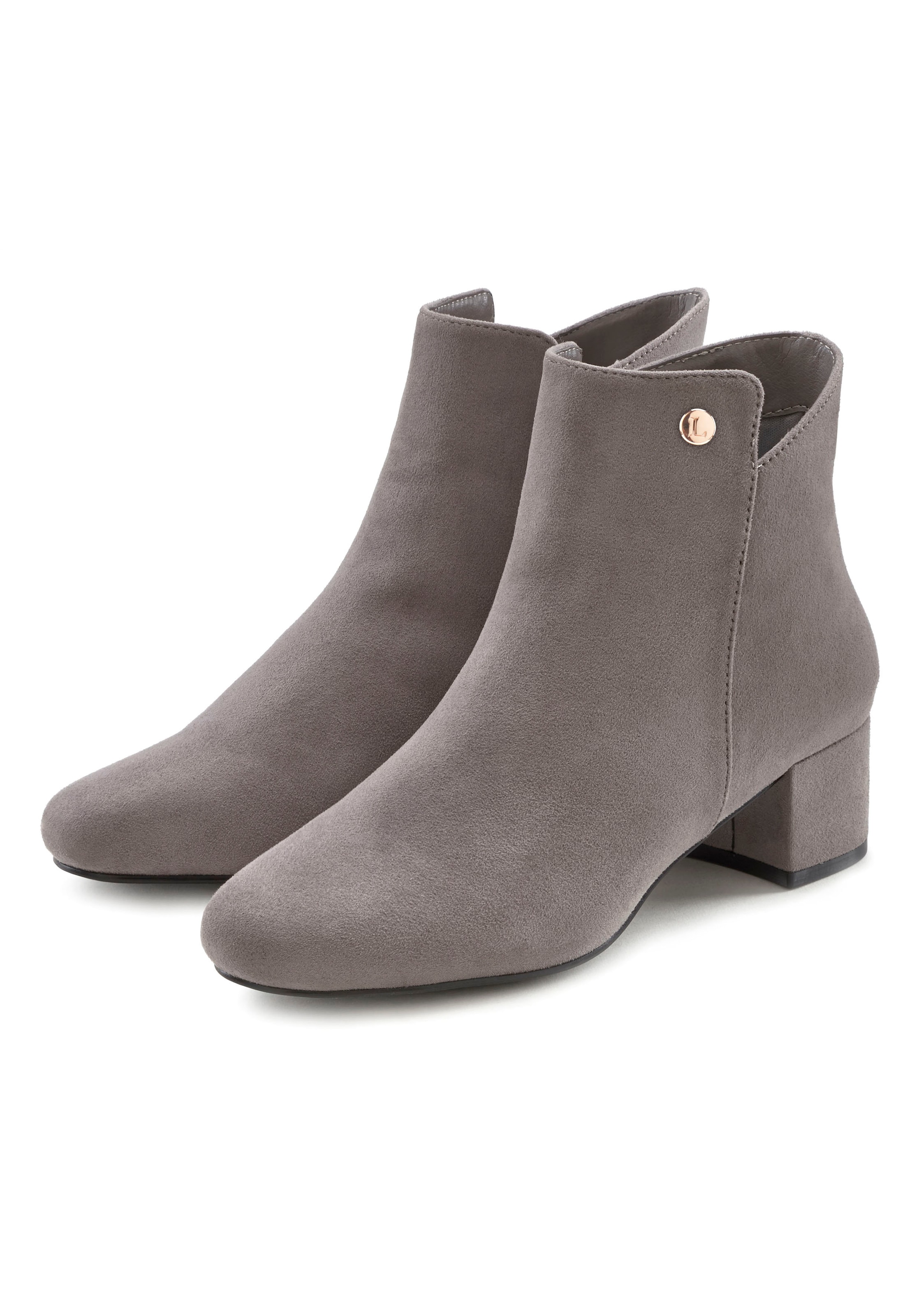 LASCANA Stiefelette, mit bequemen Blockabsatz, Ankle Boots, Stiefel VEGAN