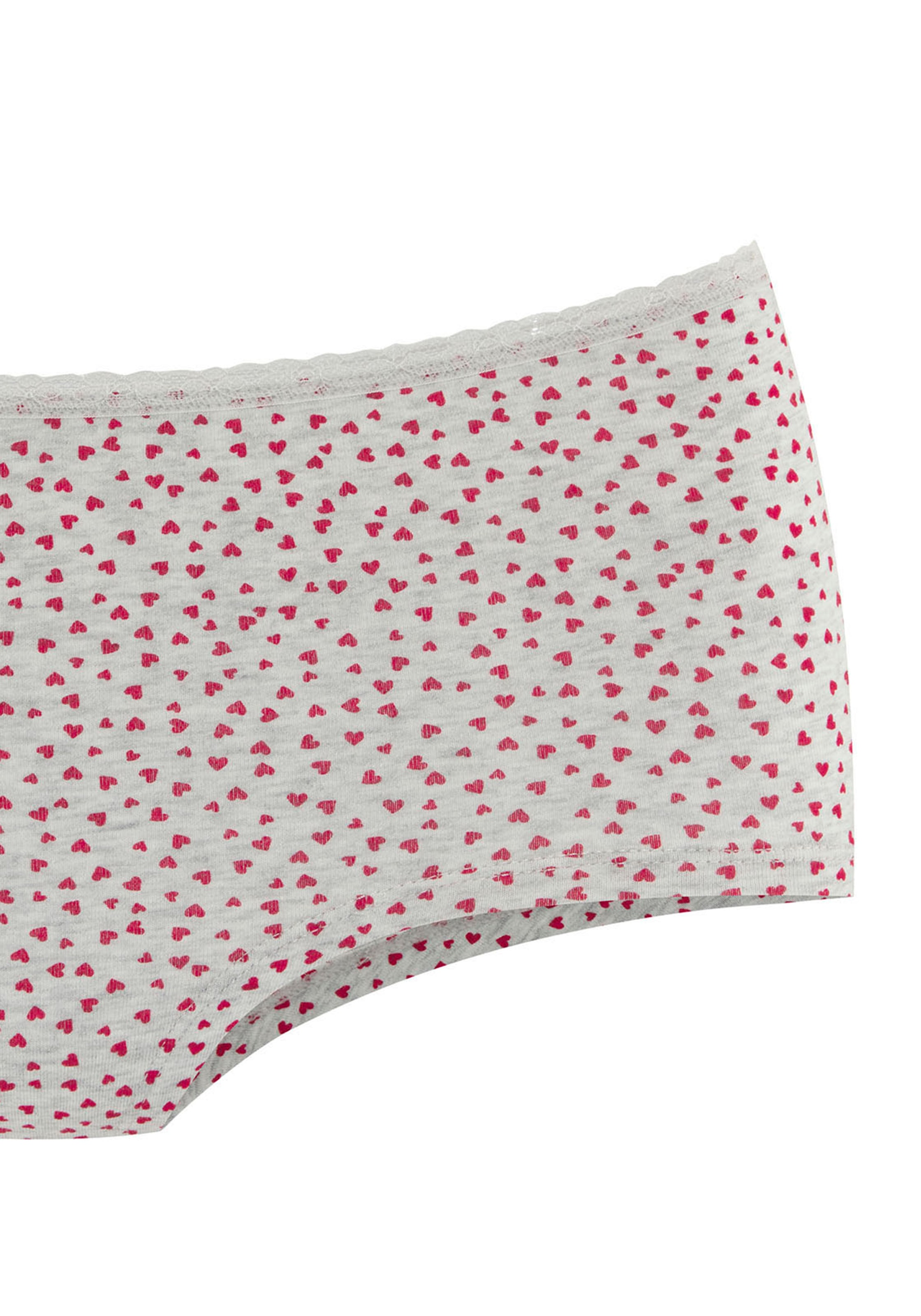 LASCANA Panty, (5er-Pack), mit süssen Herzchen-Prints und aus elastischer Baumwoll-Qualität