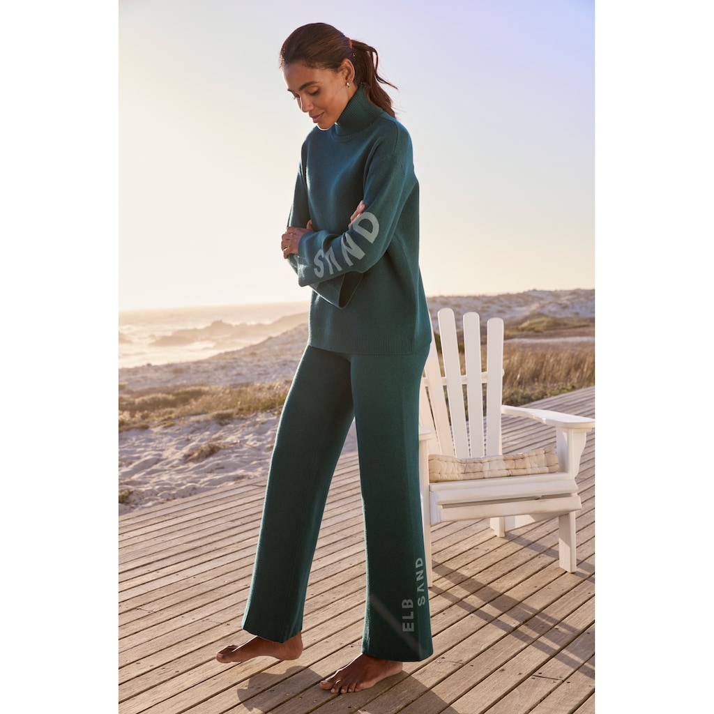 Elbsand Rollkragenpullover, aus hochwertigem Strick mit eingestricktem Logo, Loungewear
