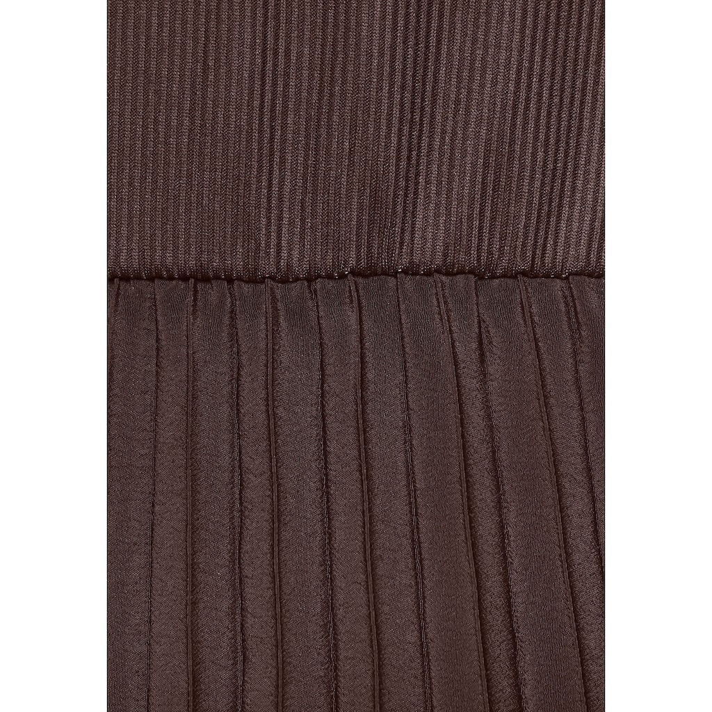 LASCANA Midikleid, mit Plisseerockteil, Basic, modisch