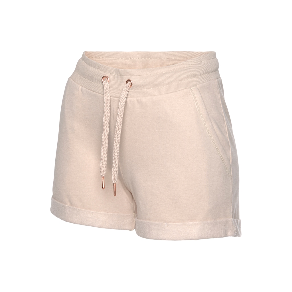 LASCANA Shorts, mit Rippbündchen und Umschlagsaum