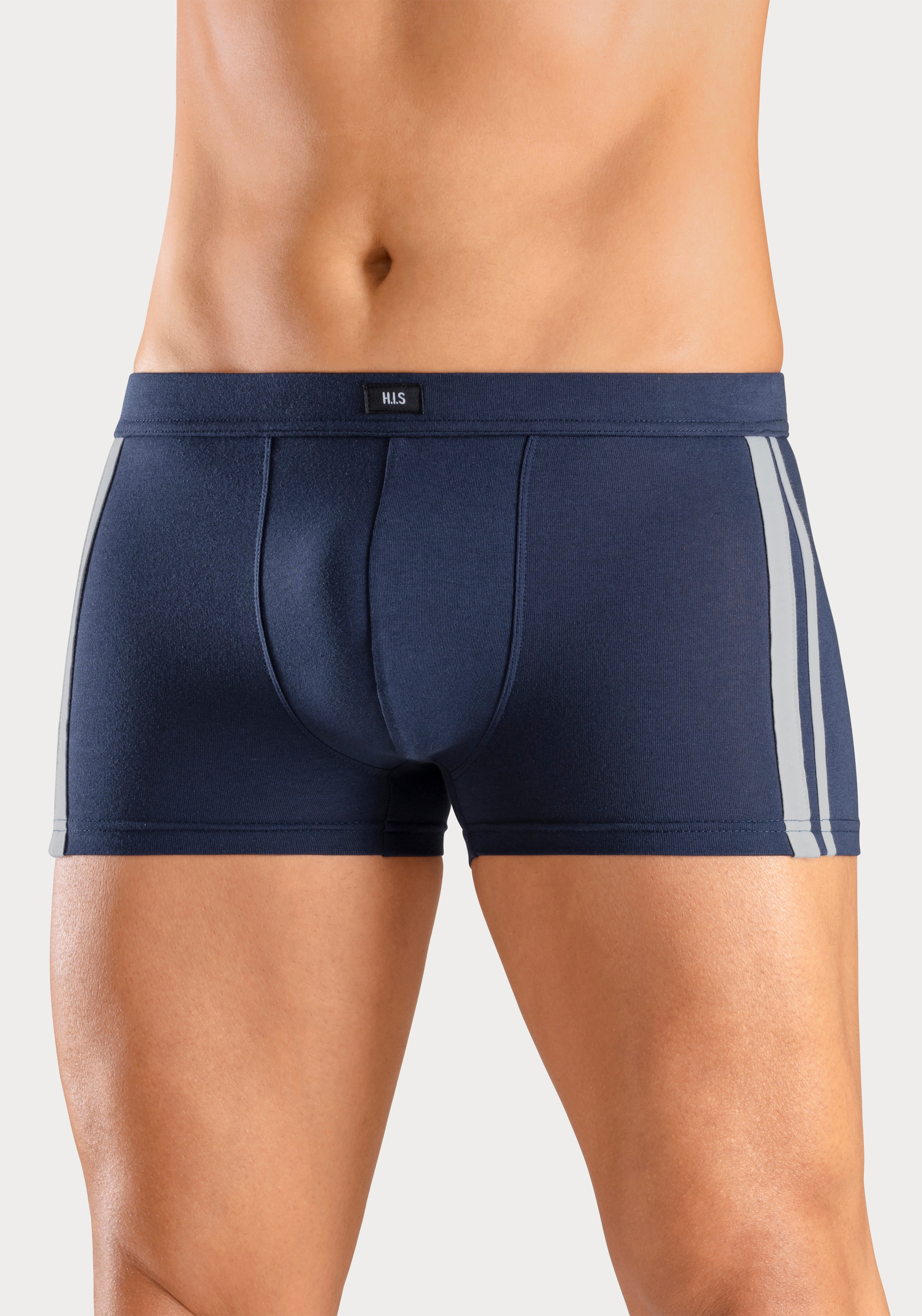 H.I.S Boxer »Boxershorts für Herren«, (Packung, 4 St.), mit kontrastfarbigen Streifen an den Seiten