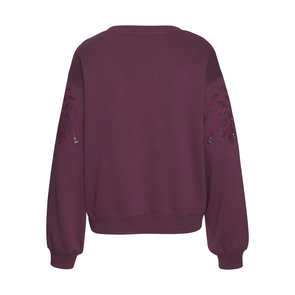 Vivance Sweatshirt, mit Lochstickerei, weicher Baumwoll-Mix