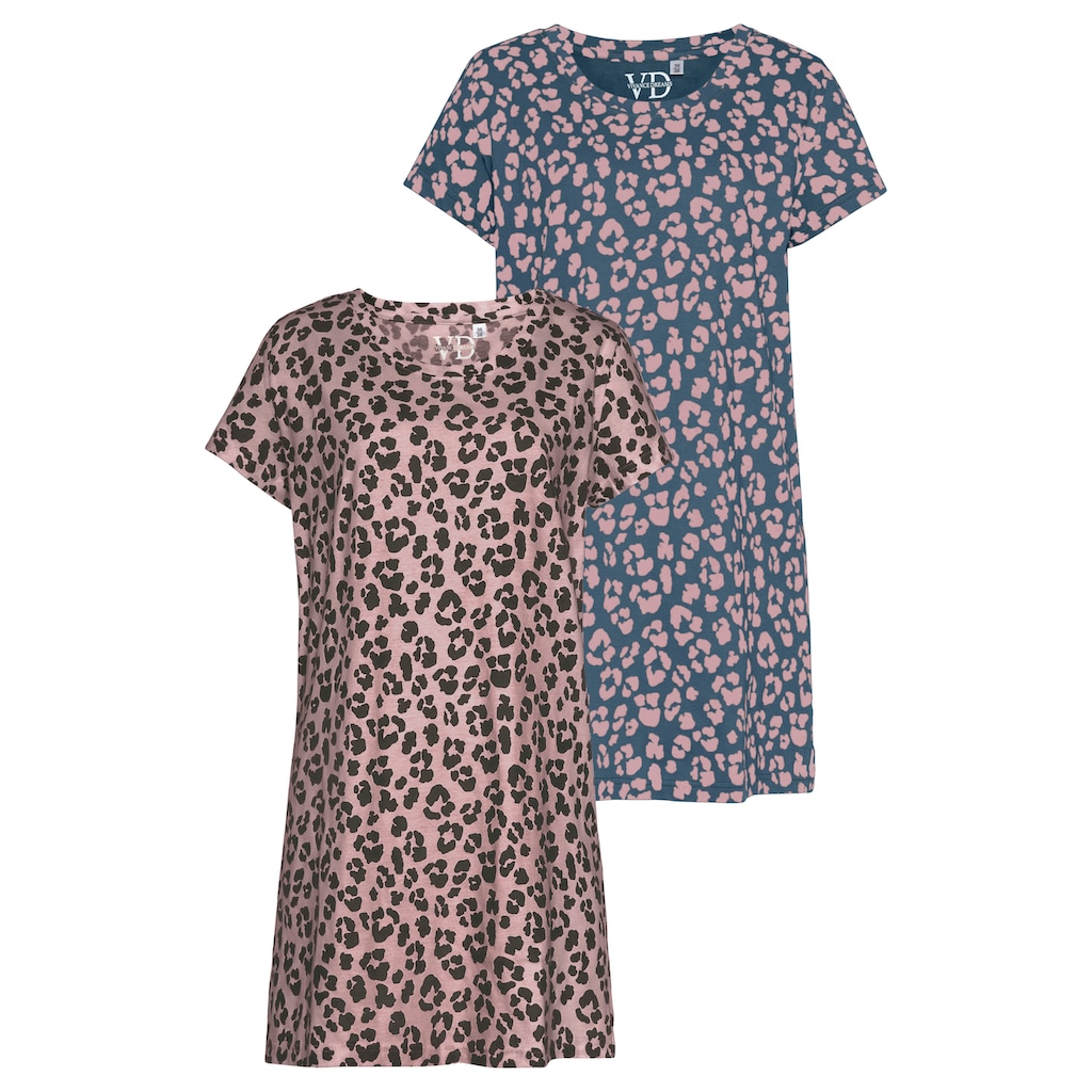 Vivance Dreams Sleepshirt, (2er-Pack), mit Leo-Muster