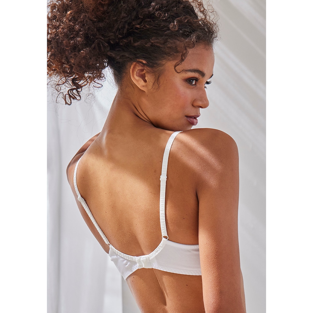 Vivance Push-up-BH, mit Bügel aus weicher Baumwolle mit Lochstickerei, sexy Dessous
