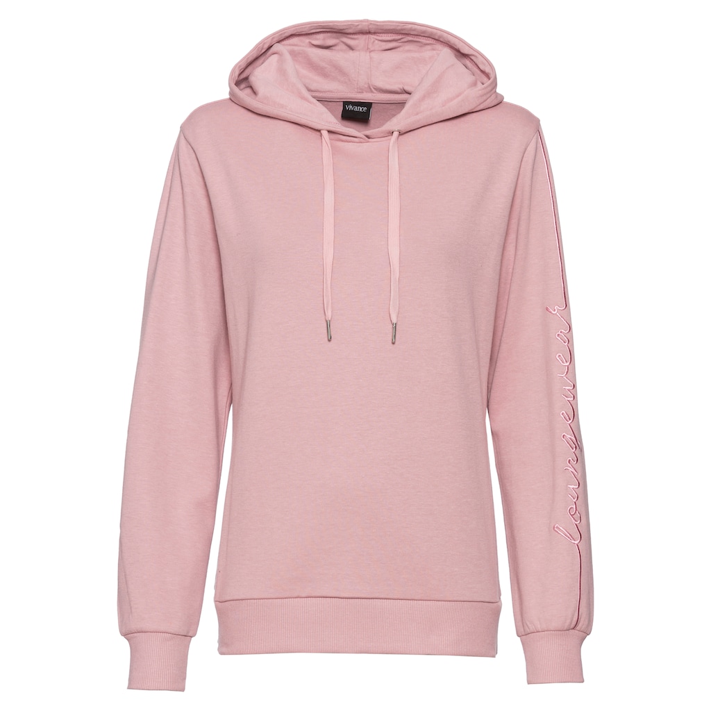 Vivance Hoodie, mit seitlicher Loungewear Stickerei, Loungshirt