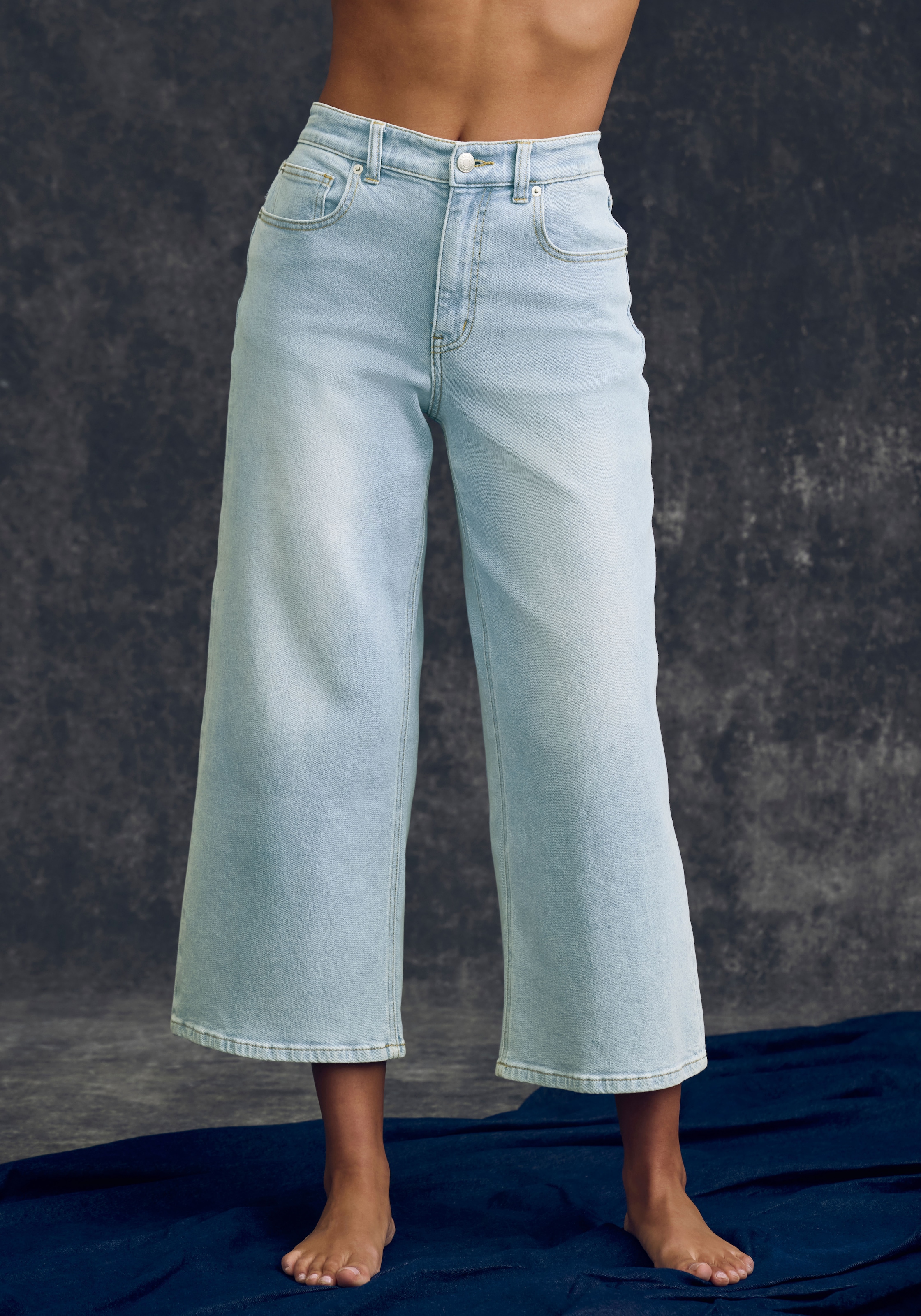 LASCANA 7/8-Jeans aus Baumwoll-Denim, Straight-Leg