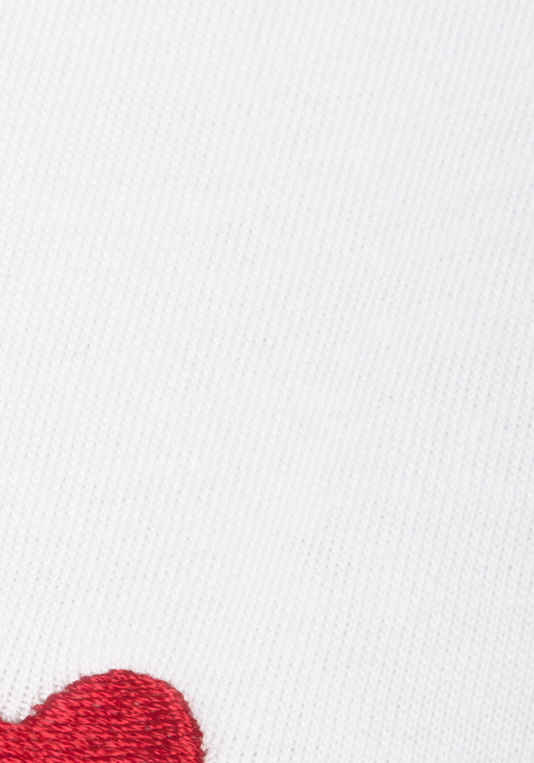 LASCANA T-Shirt, mit süsser Herz-Stickerei, Kurzarmshirt aus Baumwolle