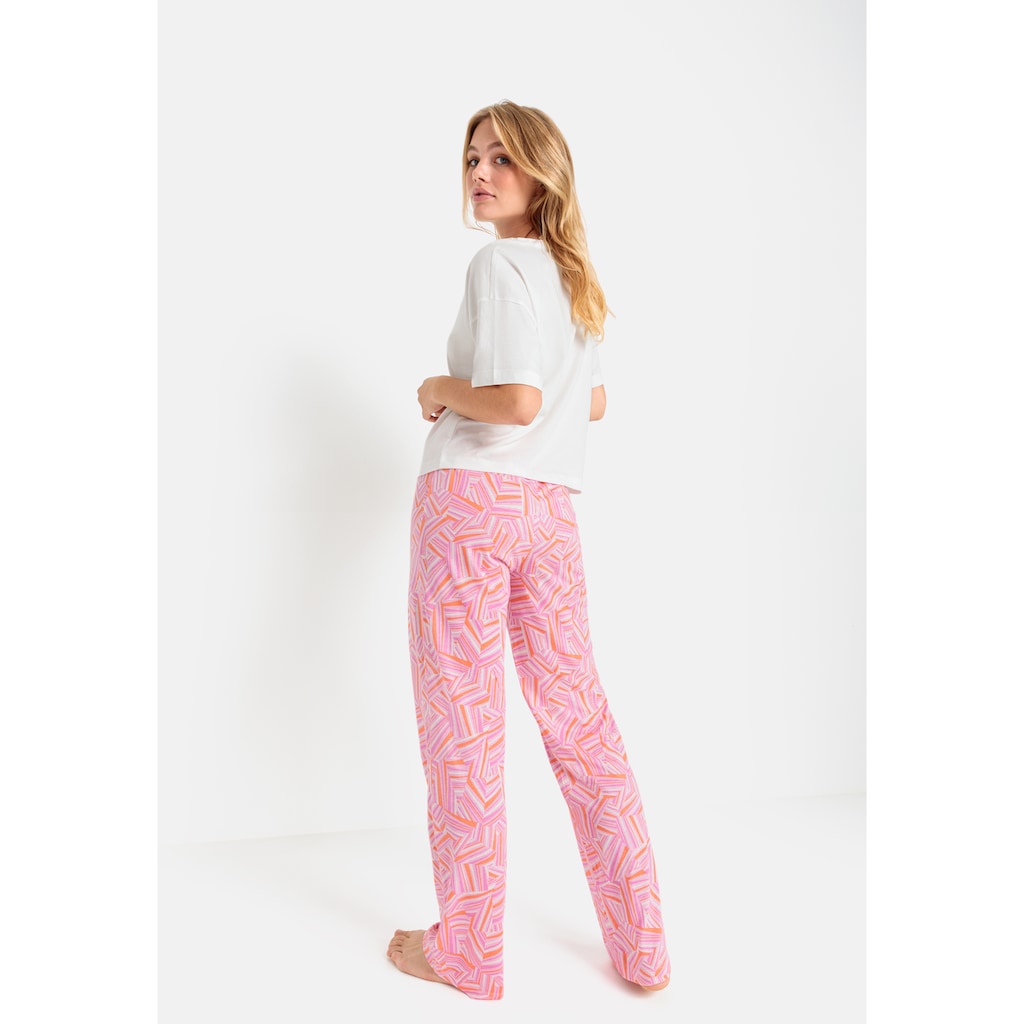 LSCN by LASCANA Pyjama, (2 tlg.), mit schönem Allover-Druck