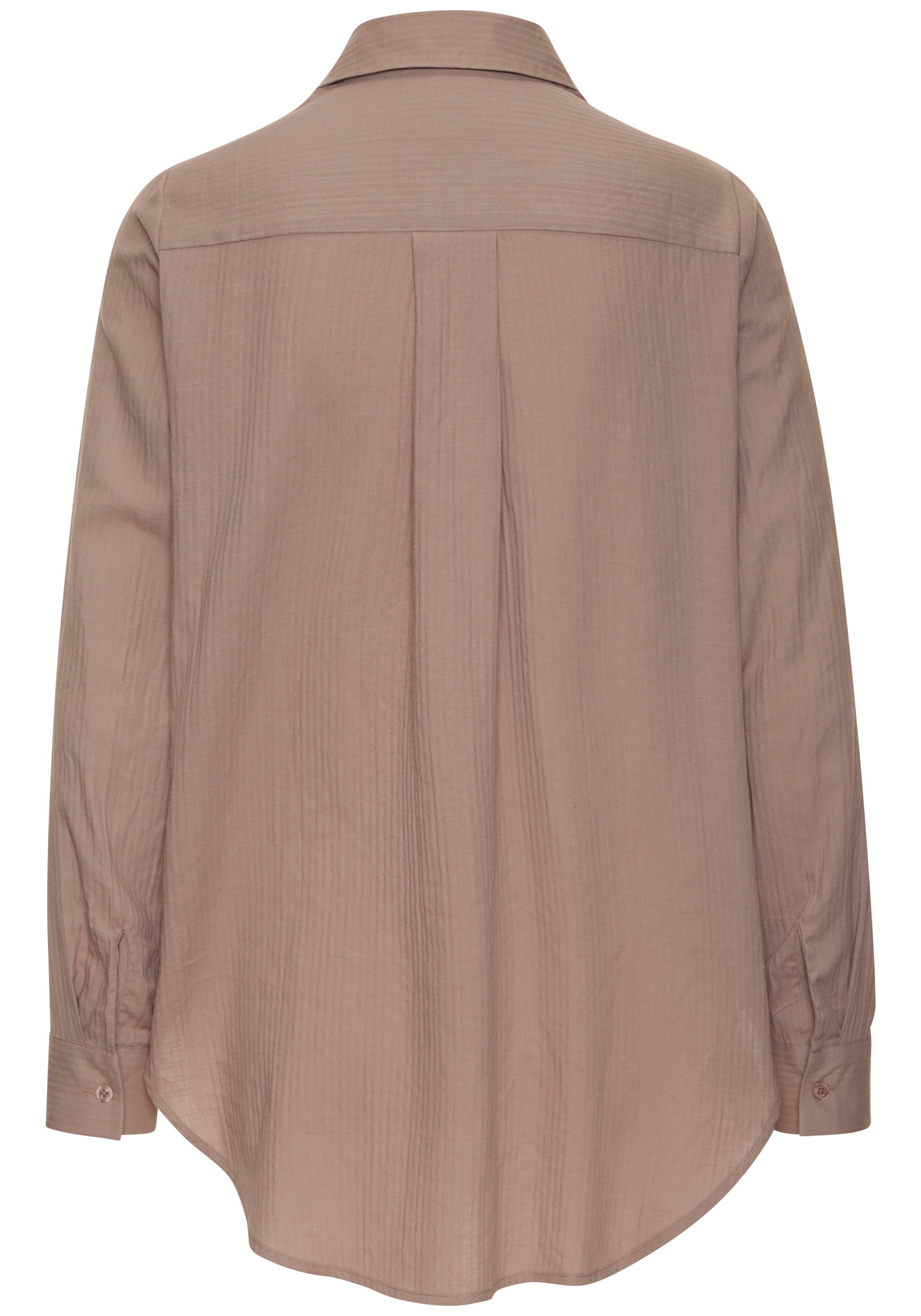 Vivance Blouse chemise en tissu structuré, chemisier femme avec col chemise et patte de boutonnage