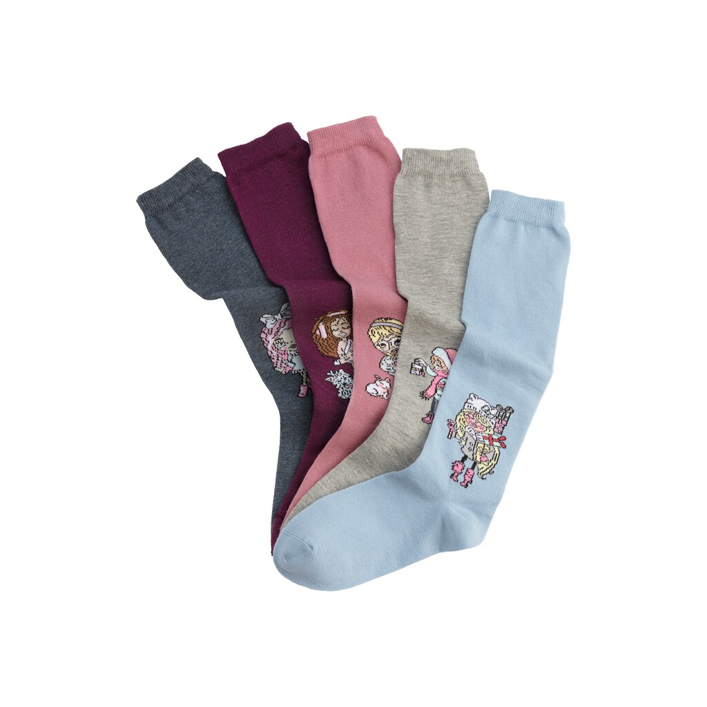 H.I.S Kniestrümpfe, (Packung, 5 Paar), mit eingestricktem Motiv