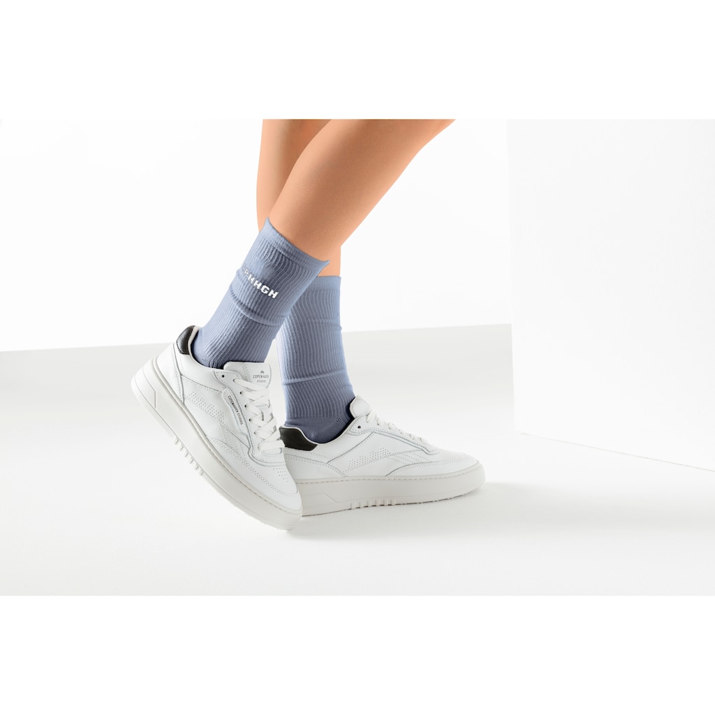 Copenhagen Studios Basicsocken, (Packung, 3 Paar), mit Rippstruktur und Stickerei
