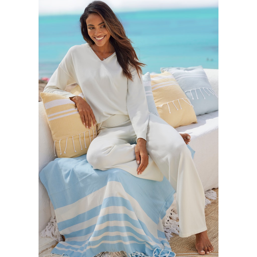 LASCANA Strickpullover, Kapuzensweatshirt aus weicher Viskosemischung, Loungewear