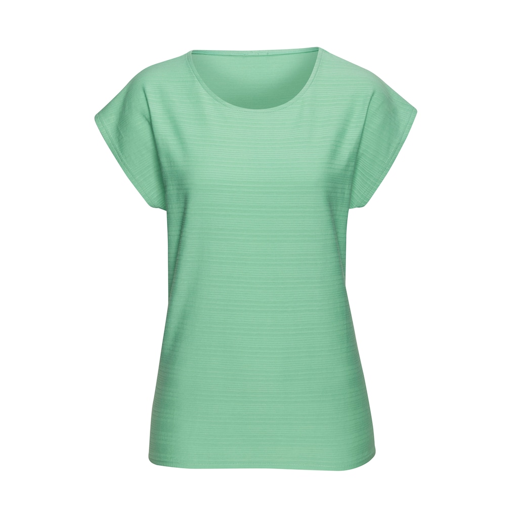 Vivance T-Shirt »mit modischer Streifenstruktur«, aus weicher Baumwoll-Qualität
