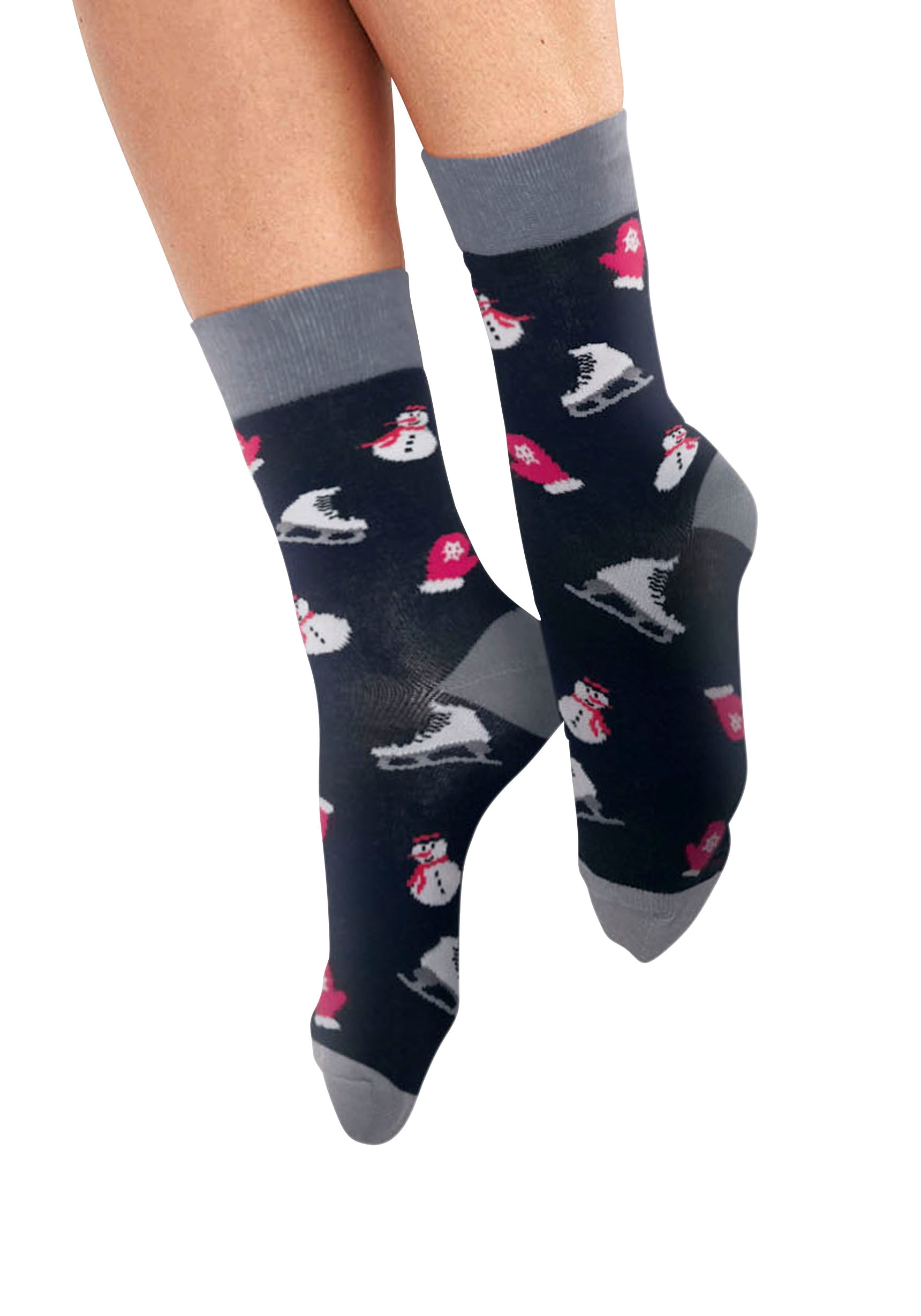 H.I.S Socken Packung, 3 Stk. tlg. mit Weihnachts-Design