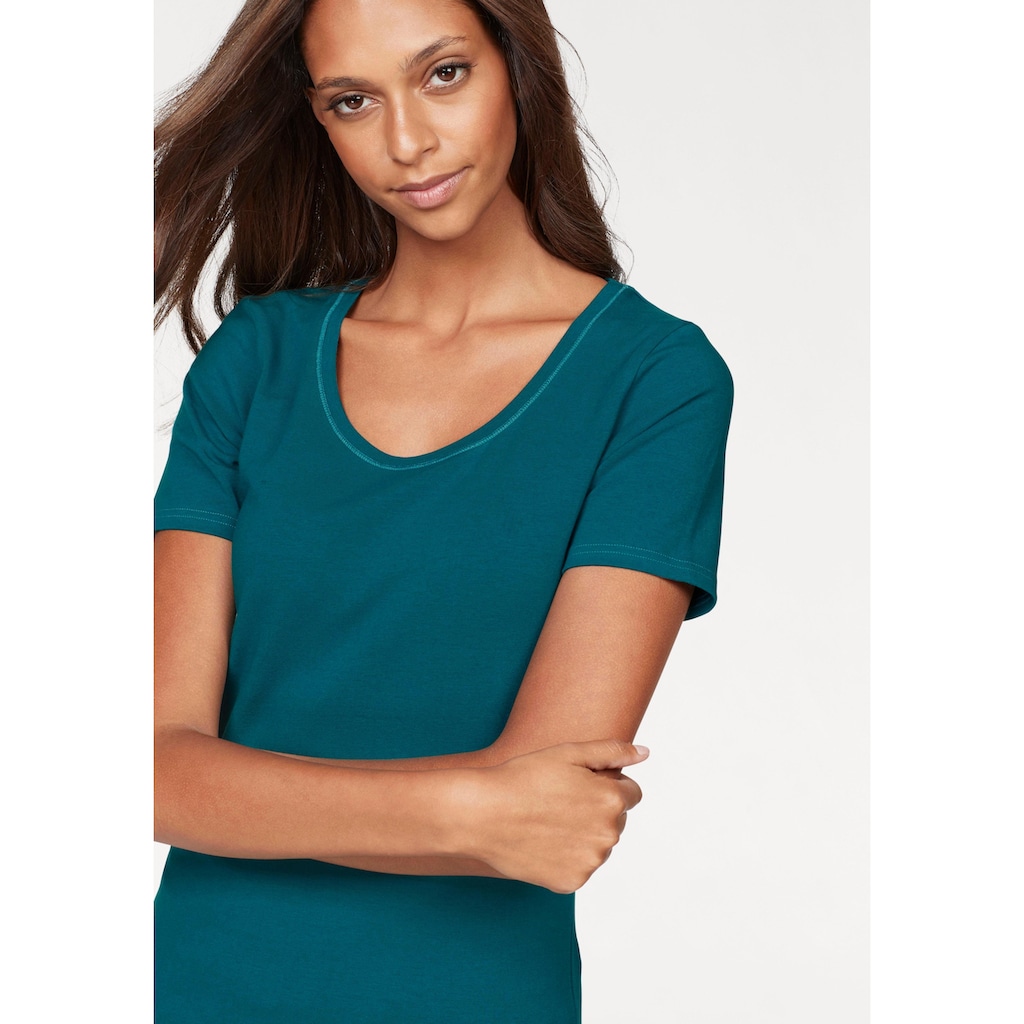 Vivance T-Shirt »aus elastischer Baumwoll-Qualität«, (2er-Pack)