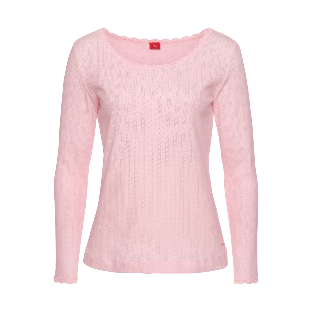 s.Oliver Pyjamaoberteil, aus Ajour-Strick