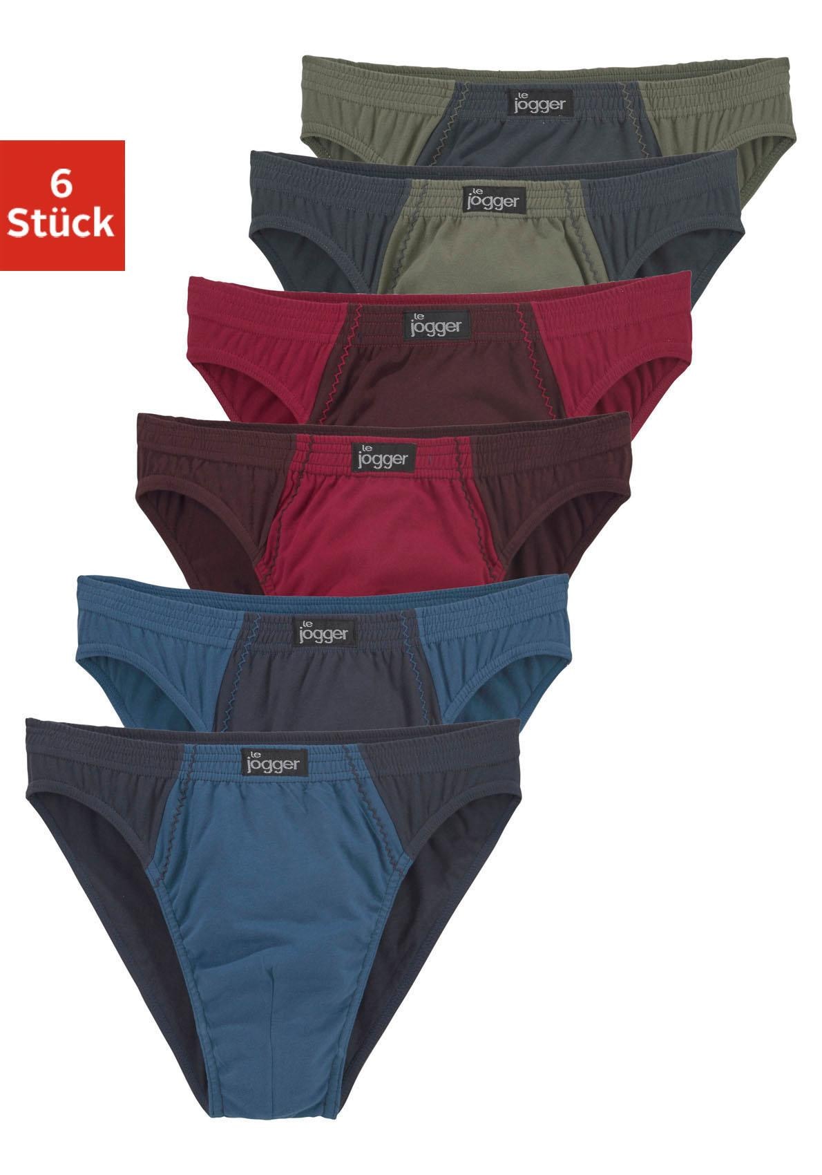 le jogger® Slip Packung, 6 Stk. schöner Basic in schönen Farbkombinationen